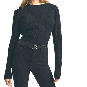 Favorite Daughter The Esther Cable Stitch Crop
Sweater Black XL